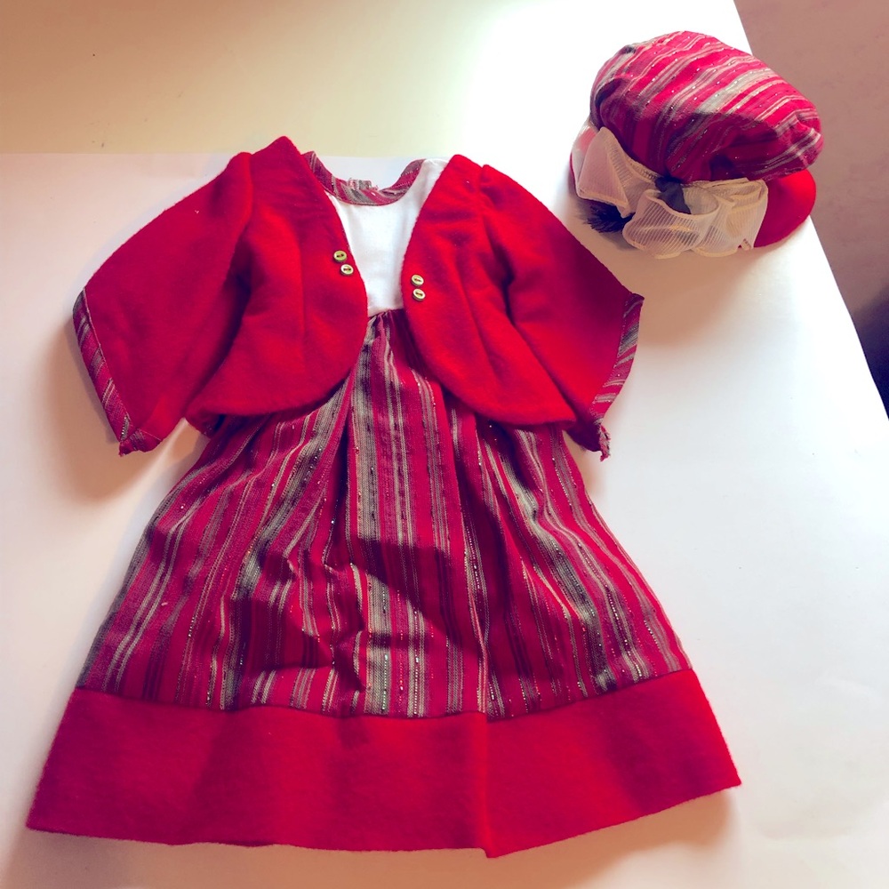 18 inch doll dress, jacket and hat